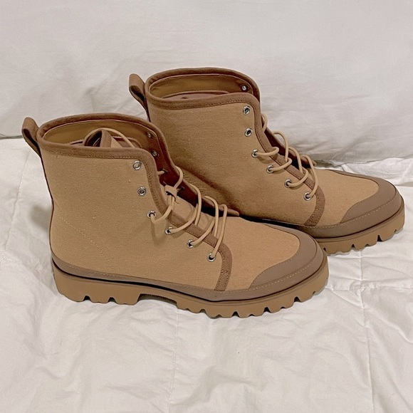 J.Crew Gwen canvas lace up lug sole boots sz 9 New BD886 - Picture 3 of 7